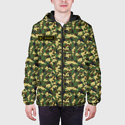 Куртка с капюшоном мужская Камуфляж флора - Алексей, цвет: 3D-черный — фото 2