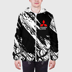 Куртка с капюшоном мужская Mitsubishi - белый пятна, цвет: 3D-белый — фото 2
