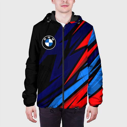 Мужская куртка BMW - m colors and black / 3D-Черный – фото 3