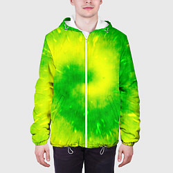 Куртка с капюшоном мужская Тай-дай Солнечный луч, цвет: 3D-белый — фото 2