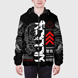 Куртка с капюшоном мужская Кибер арт в Японском стиле, цвет: 3D-черный — фото 2