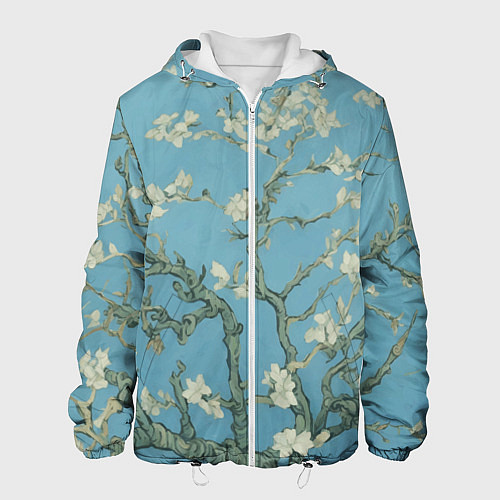 Мужская куртка Цветущие ветки миндаля - картина ван Гога / 3D-Белый – фото 1