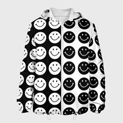 Куртка с капюшоном мужская Smiley black and white, цвет: 3D-белый