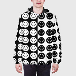 Куртка с капюшоном мужская Smiley black and white, цвет: 3D-черный — фото 2