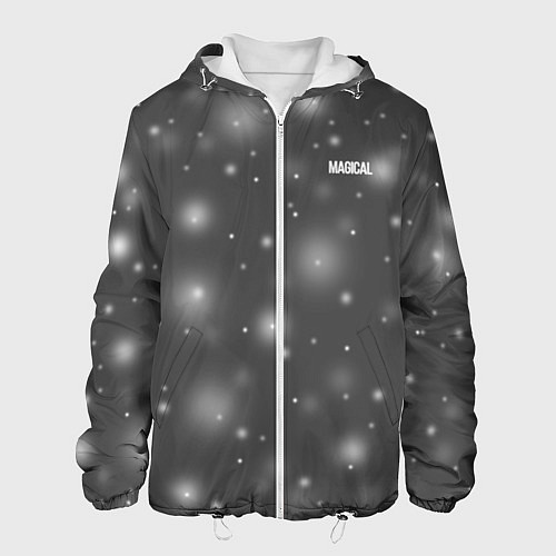 Мужская куртка Волшебный серый абстракция / 3D-Белый – фото 1