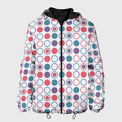 Куртка с капюшоном мужская Цветные упорядоченные круги, цвет: 3D-черный