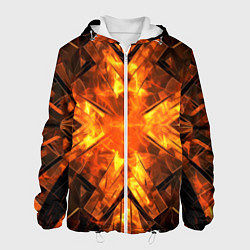 Куртка с капюшоном мужская Огненная геометрия, цвет: 3D-белый