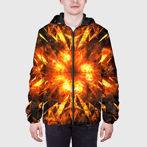 Мужская куртка Fire abstract / 3D-Черный – фото 3
