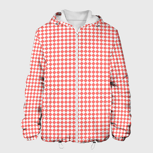 Мужская куртка Шахматка бледно-красный / 3D-Белый – фото 1