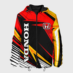 Куртка с капюшоном мужская Honda - красный и оранжевый, цвет: 3D-черный