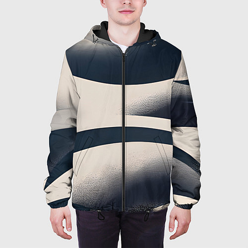Мужская куртка Абстрактный принт - нейросеть / 3D-Черный – фото 3