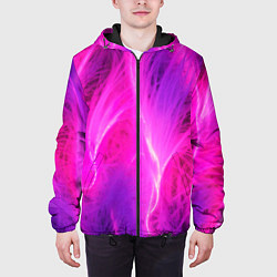 Куртка с капюшоном мужская Pink abstract texture, цвет: 3D-черный — фото 2