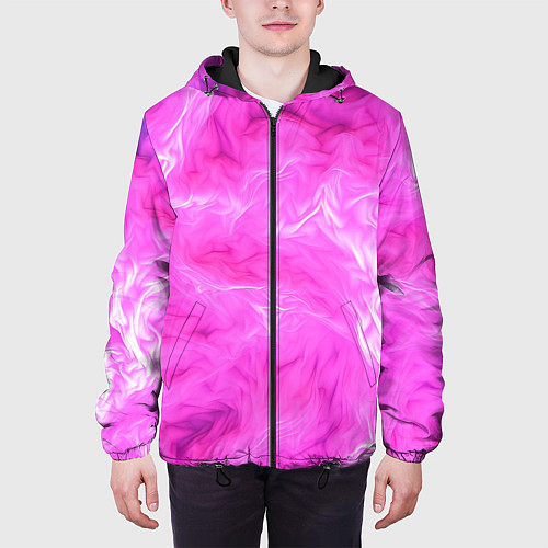 Мужская куртка Розовый нежный фон / 3D-Черный – фото 3