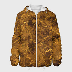 Куртка с капюшоном мужская Текстура золота, цвет: 3D-белый
