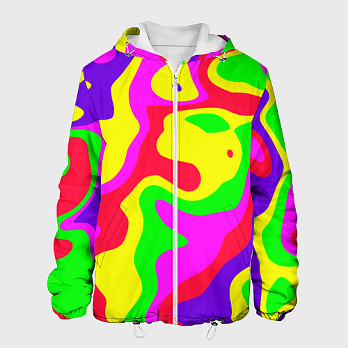 Мужская куртка Абстракция пять цветов / 3D-Белый – фото 1