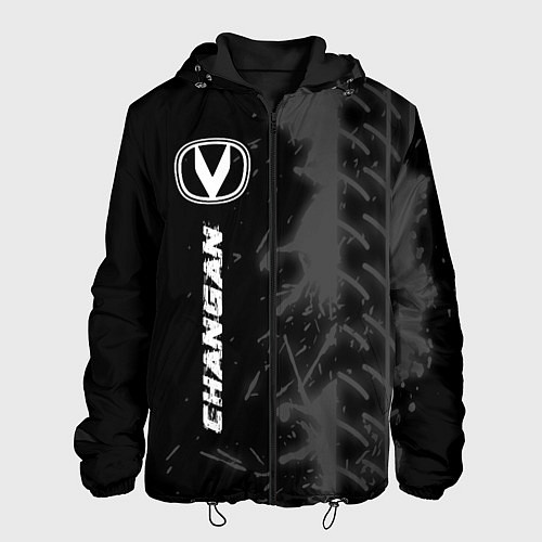 Мужская куртка Changan speed на темном фоне со следами шин: по-ве / 3D-Черный – фото 1
