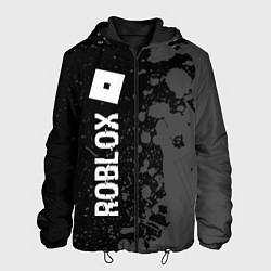 Куртка с капюшоном мужская Roblox glitch на темном фоне: по-вертикали, цвет: 3D-черный