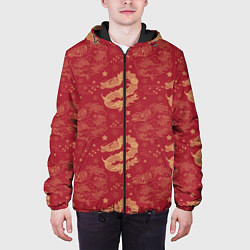 Куртка с капюшоном мужская The chinese dragon pattern, цвет: 3D-черный — фото 2