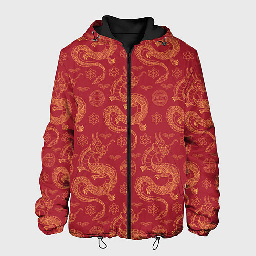 Мужская куртка Dragon red pattern / 3D-Черный – фото 1