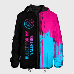 Куртка с капюшоном мужская Bullet For My Valentine - neon gradient: по-вертик, цвет: 3D-черный