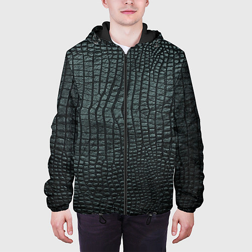 Мужская куртка Текстура крокодиловой кожи / 3D-Черный – фото 3