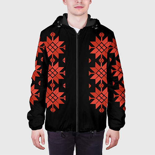 Мужская куртка Удмуртский - вертикаль black 2 / 3D-Черный – фото 3