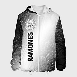 Мужская куртка Ramones glitch на светлом фоне: по-вертикали