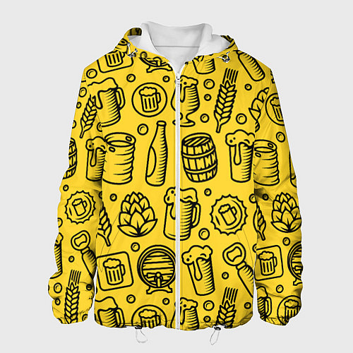 Мужская куртка Пиво и аксессуары - жёлтый / 3D-Белый – фото 1
