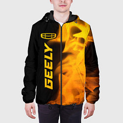 Куртка с капюшоном мужская Geely - gold gradient: по-вертикали, цвет: 3D-черный — фото 2