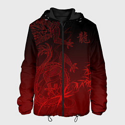 Куртка с капюшоном мужская Дракон в градиенте, цвет: 3D-черный