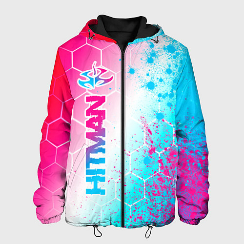 Мужская куртка Hitman neon gradient style: по-вертикали / 3D-Черный – фото 1