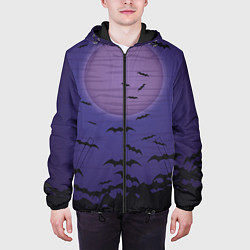Куртка с капюшоном мужская Летучие мыши шабаш, цвет: 3D-черный — фото 2