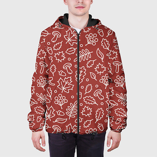 Мужская куртка Осень - бордовый 2 / 3D-Черный – фото 3