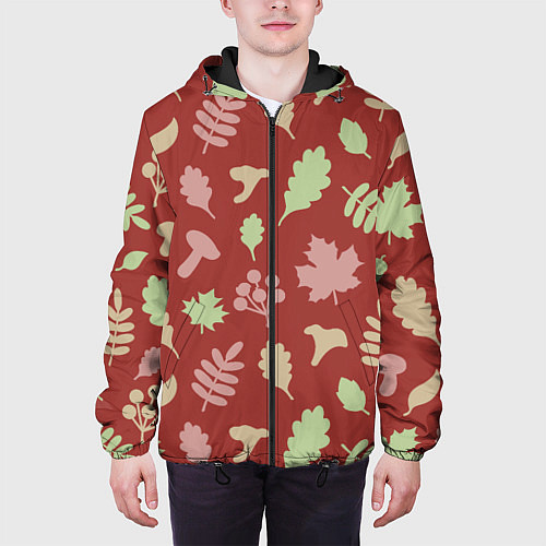 Мужская куртка Осень - бордовый 3 / 3D-Черный – фото 3