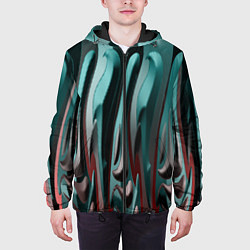 Куртка с капюшоном мужская Металлический рельеф, цвет: 3D-черный — фото 2