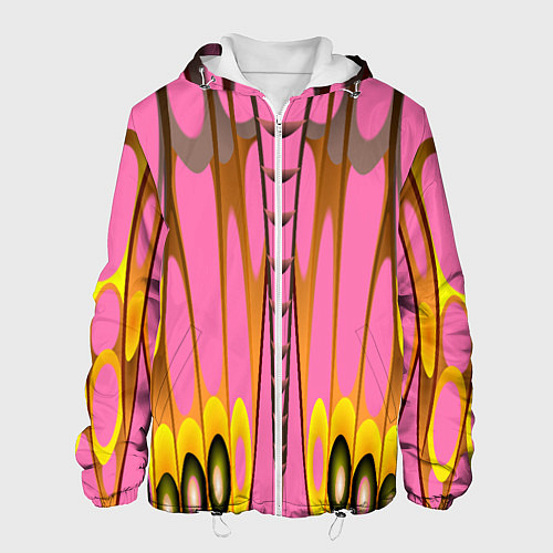 Мужская куртка Розовый бабочкин мотив / 3D-Белый – фото 1