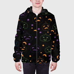 Куртка с капюшоном мужская Тыквы яркие, цвет: 3D-черный — фото 2