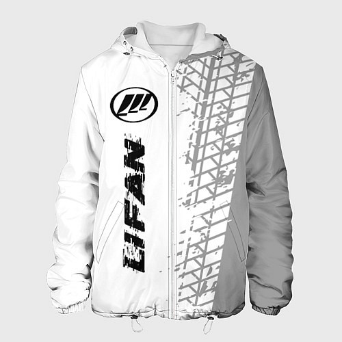Мужская куртка Lifan speed на светлом фоне со следами шин: по-вер / 3D-Белый – фото 1