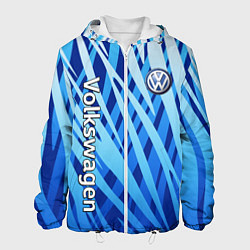 Куртка с капюшоном мужская Volkswagen - синий камуфляж, цвет: 3D-белый