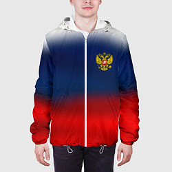 Куртка с капюшоном мужская Символика России герб, цвет: 3D-белый — фото 2