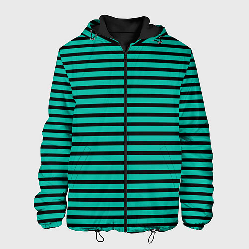 Мужская куртка Зелёный в чёрную полоску / 3D-Черный – фото 1