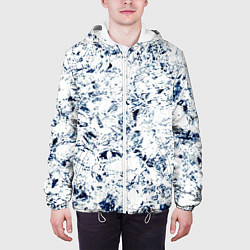 Куртка с капюшоном мужская Паттерн ледяные вершины гор, цвет: 3D-белый — фото 2
