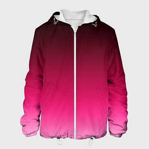 Мужская куртка Розово-малиновый градиент / 3D-Белый – фото 1