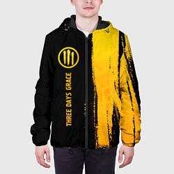Куртка с капюшоном мужская Three Days Grace - gold gradient: по-вертикали, цвет: 3D-черный — фото 2