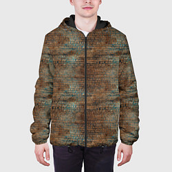 Куртка с капюшоном мужская Египетские иероглифы паттерн, цвет: 3D-черный — фото 2