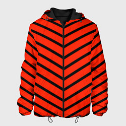 Куртка с капюшоном мужская Линии стрелка красно-чёрный, цвет: 3D-черный