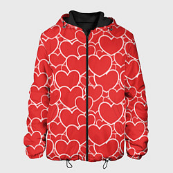 Куртка с капюшоном мужская Сердечки любви, цвет: 3D-черный