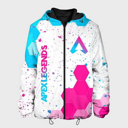 Мужская куртка Apex Legends neon gradient style вертикально / 3D-Черный – фото 1