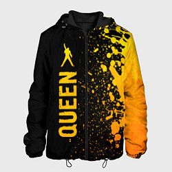 Куртка с капюшоном мужская Queen - gold gradient по-вертикали, цвет: 3D-черный