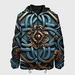 Куртка с капюшоном мужская Симметричный орнамент в кельтской стилистике, цвет: 3D-черный